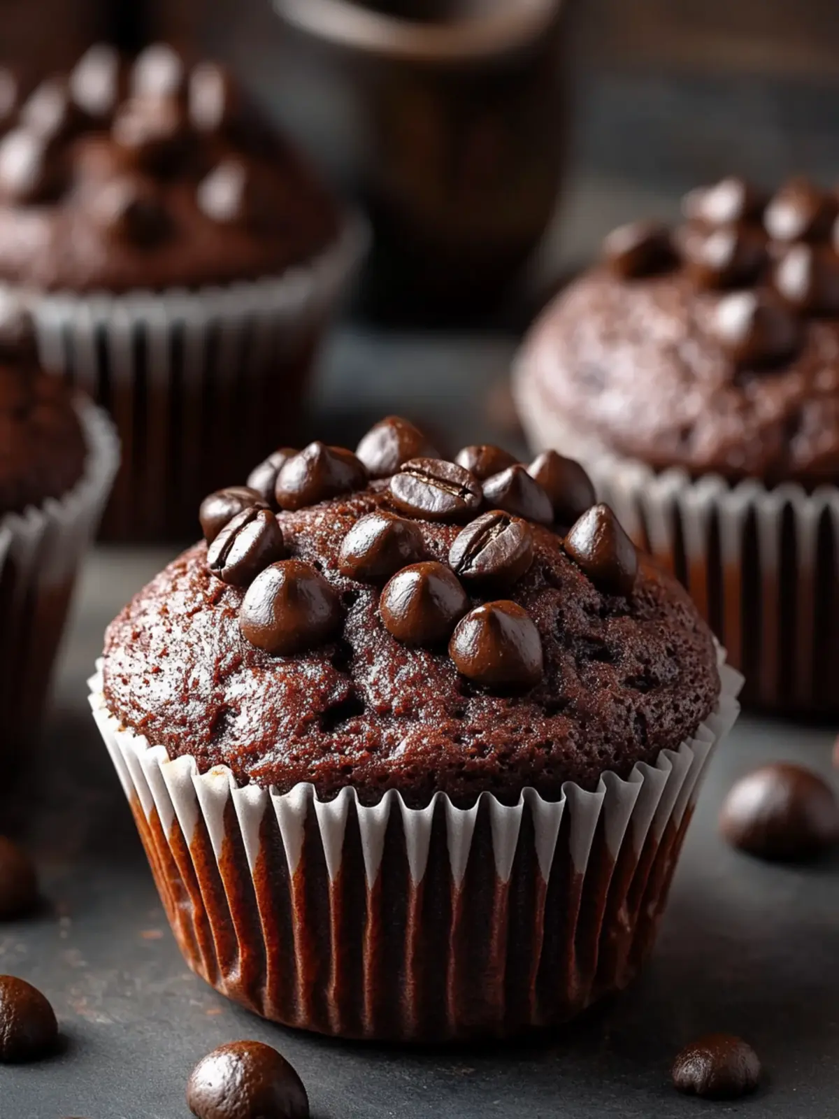 Indulge in Moist Chocolate Espresso Muffins with Sour Cream 4 Moist Chocolate Espresso Muffins with Sour Cream