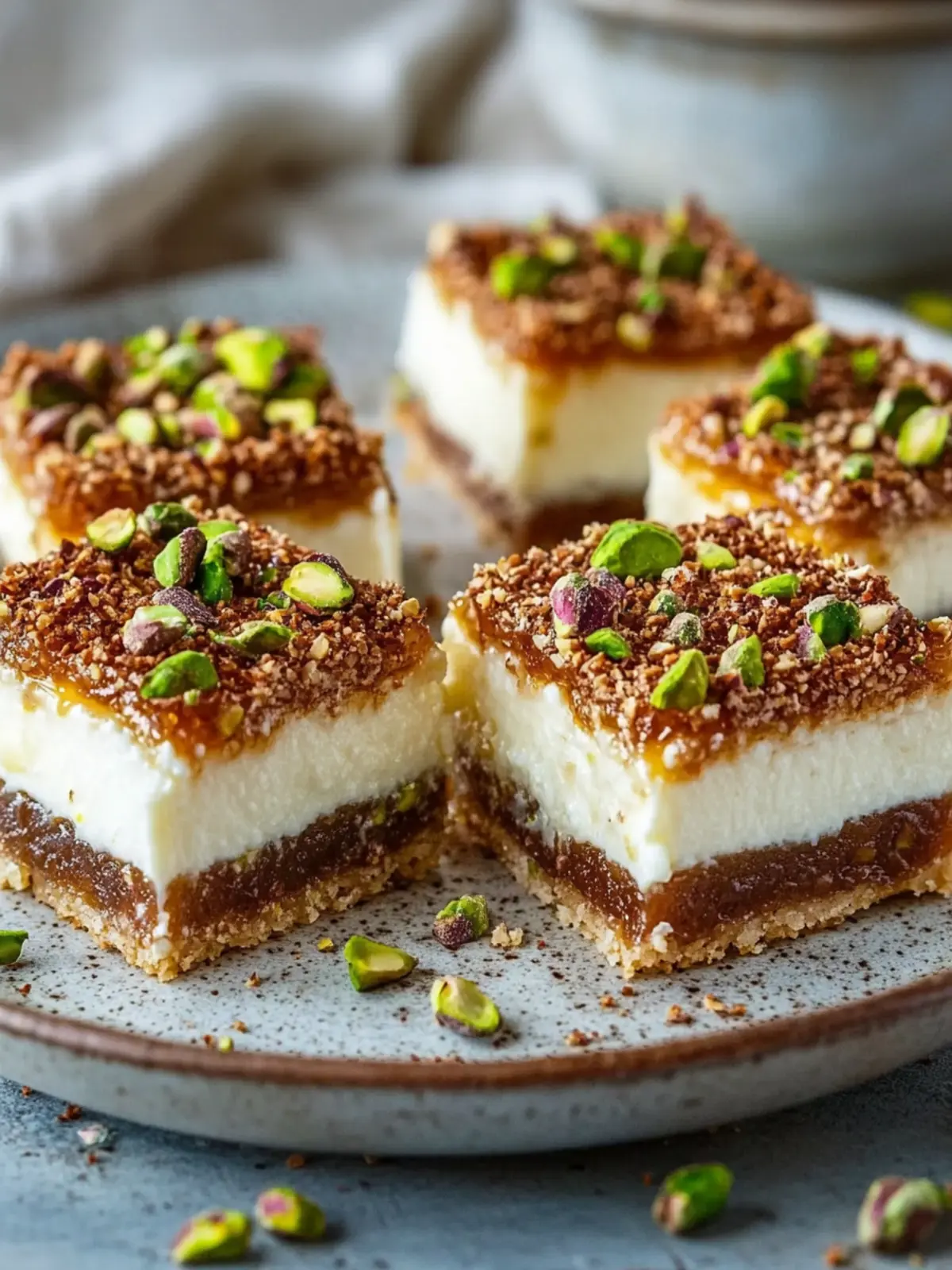 Delicious Greek Honey Pistachio Cheesecake Bars to Savor 2 Greek Honey Pistachio Cheesecake Bars