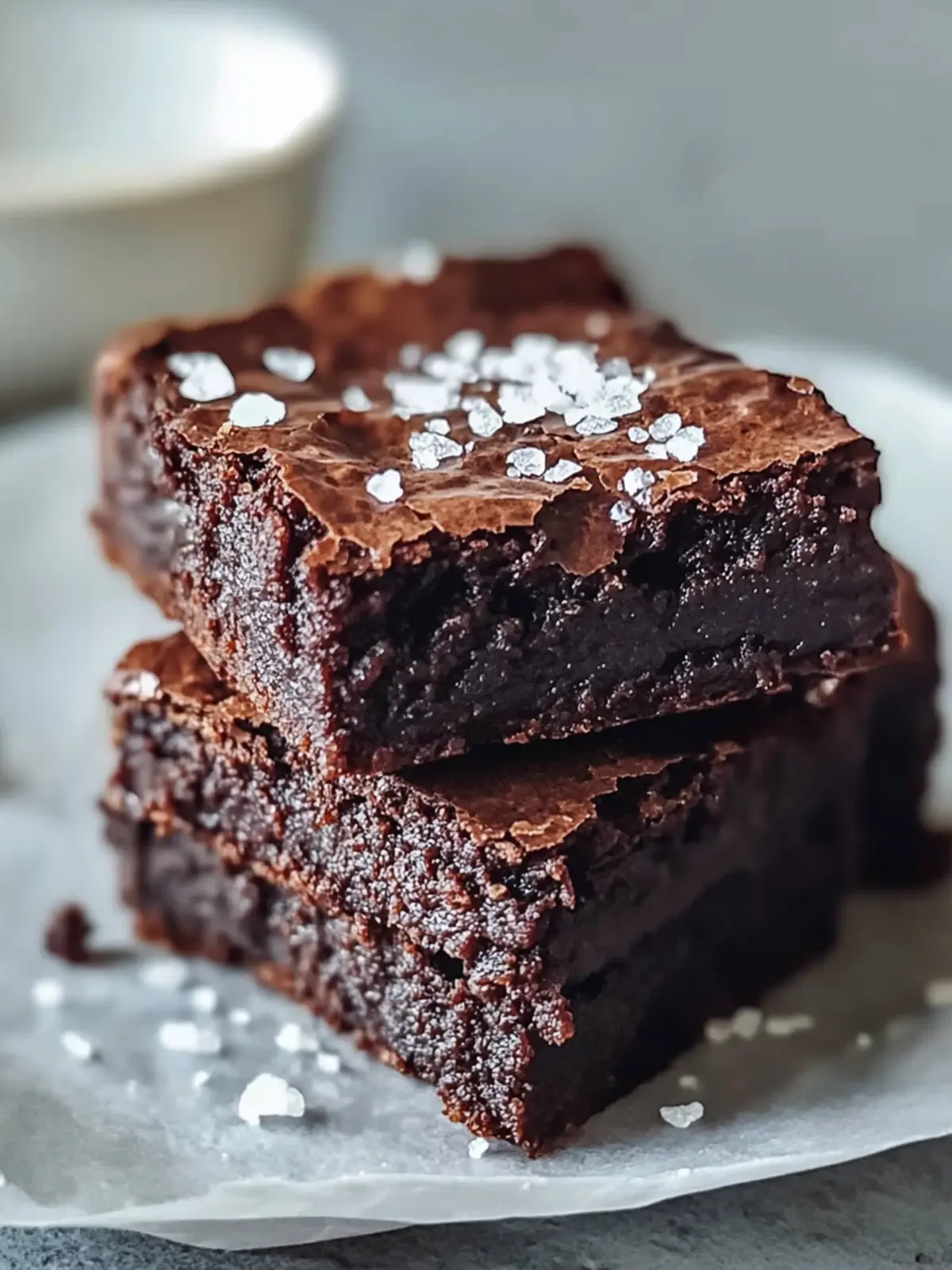 Fudgy Sourdough Discard Brownies Topped with Sea Salt Bliss 3 Sourdough Discard Brownies Sea Salt