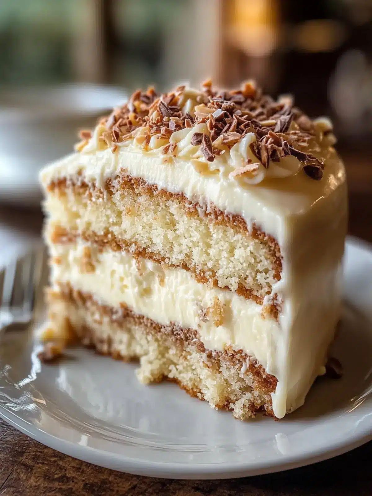 Decadent White German Chocolate Cake with Cheesecake Center 2 White German Chocolate Cake with Cheesecake Center