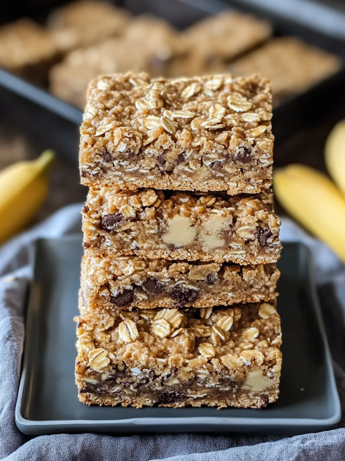 Delicious Banana Peanut Butter Oatmeal Bars Recipe for Snacking 3 Banana Peanut Butter Oatmeal Bars Recipe
