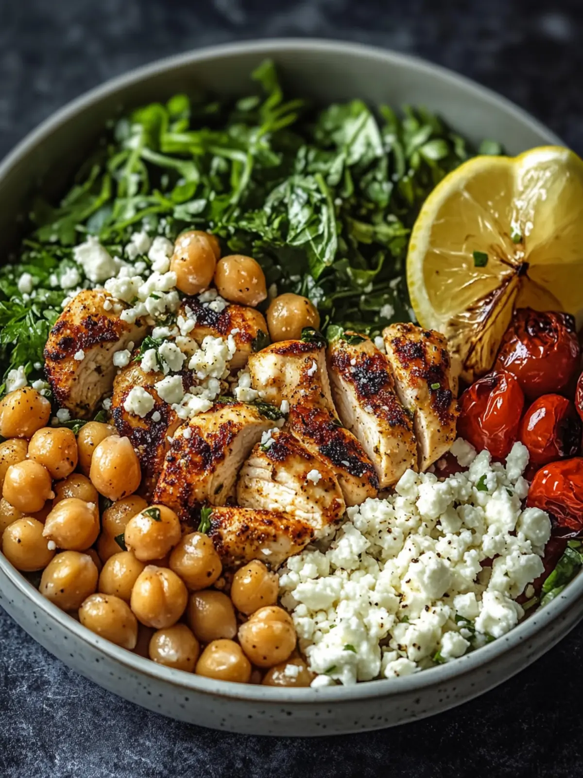 Lemon-Herb Chicken Bowl with Chickpeas & Feta in 30 Minutes 3 Lemon-Herb Chicken Bowl with Chickpeas & Feta