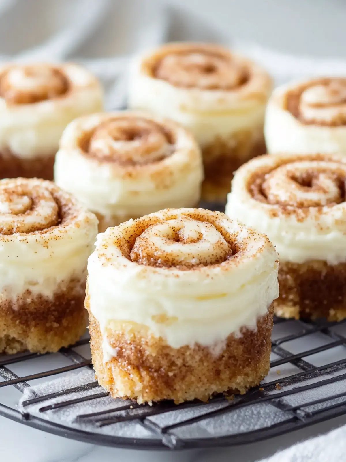 Mini Cinnamon Roll Cheesecakes with Creamy Frosting Delight 4 Mini Cinnamon Roll Cheesecakes