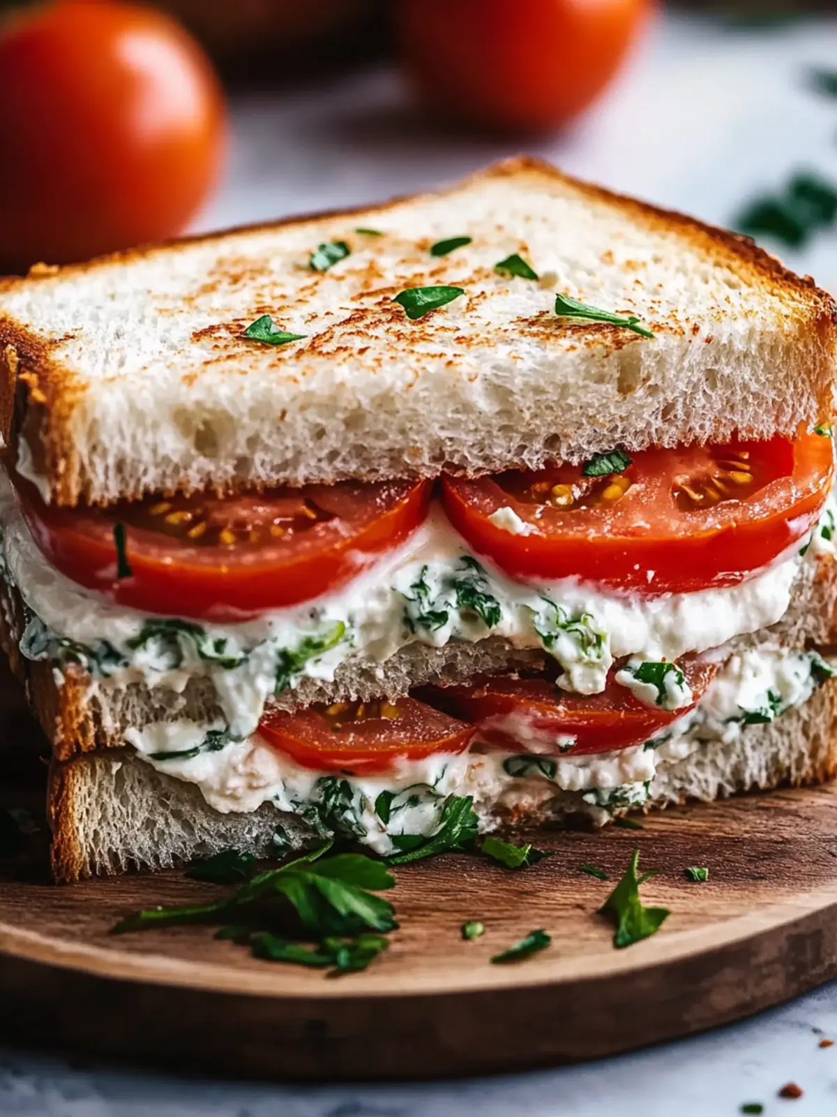 Delicious Summer Tomato Sandwich with Cream Cheese in 10 Minutes 2 SUMMER TOMATO SANDWICH WITH CREAM CHEESE