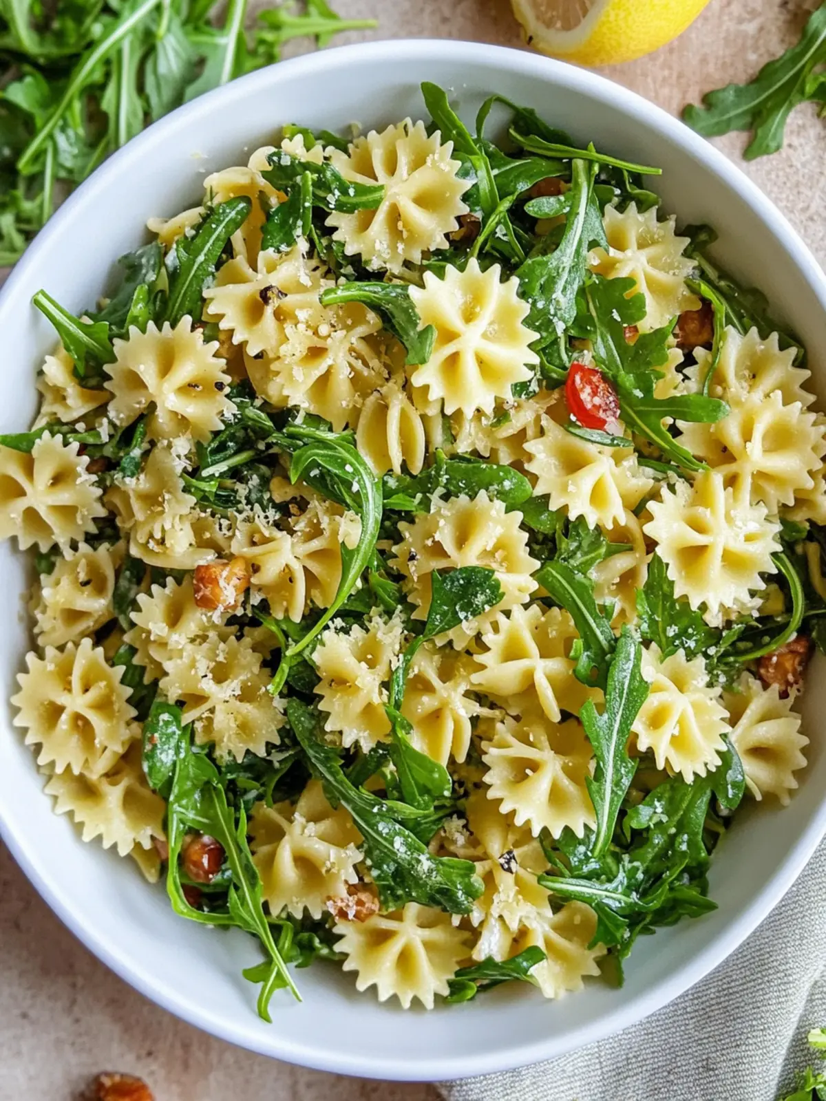 Zesty Lemon Arugula Pasta Salad Ready in 15 Minutes 4 Lemon Arugula Pasta Salad