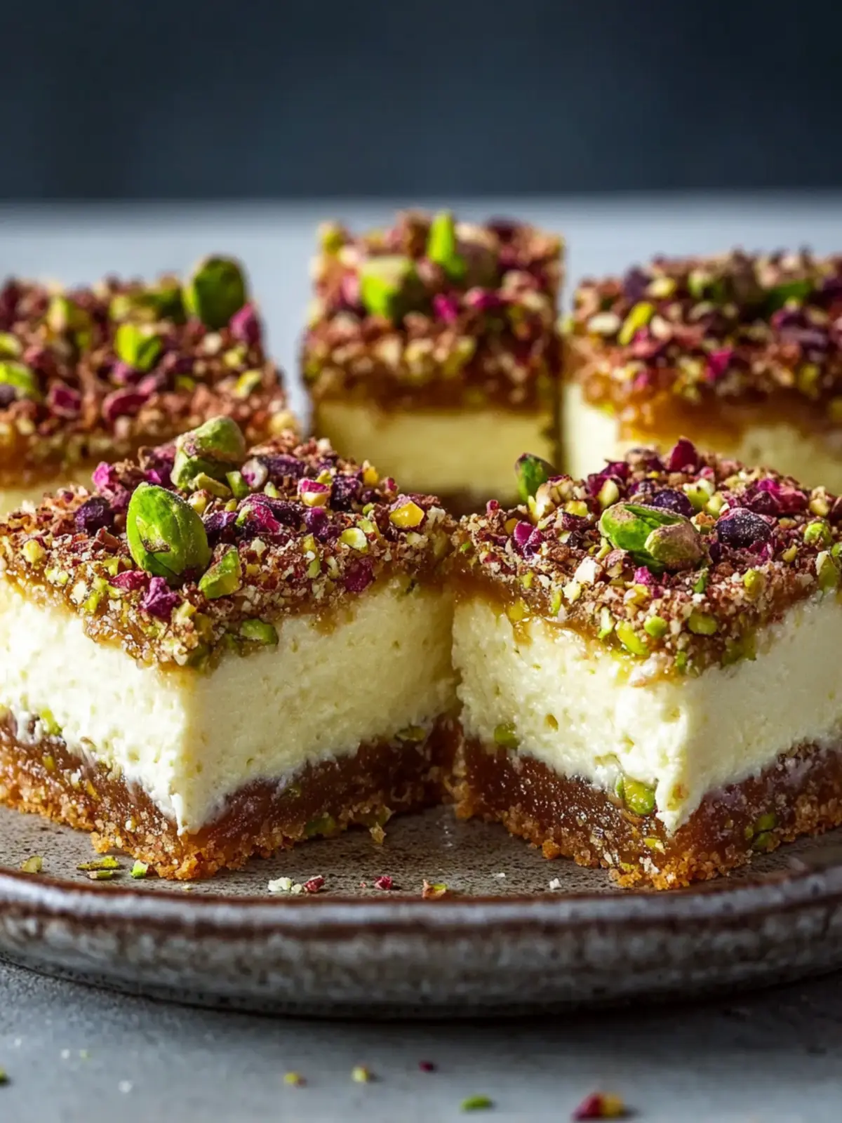Delicious Greek Honey Pistachio Cheesecake Bars to Savor 3 Greek Honey Pistachio Cheesecake Bars