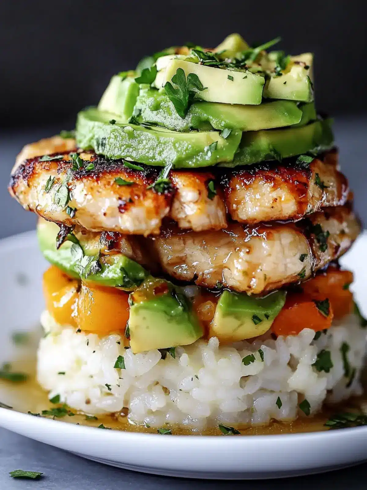 Honey Lime Chicken Avocado Rice Stack: A Fresh Flavor Boost 3 Honey Lime Chicken Avocado Rice Stack: Fresh & Flavorful Meal