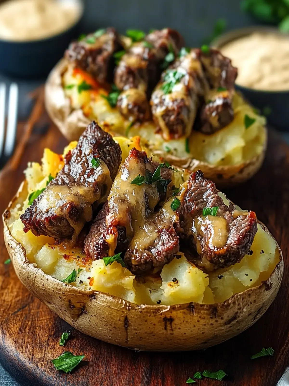 Loaded Baked Potato with Steak Bites for Ultimate Comfort Food 2 Loaded Baked Potato with Steak Bites