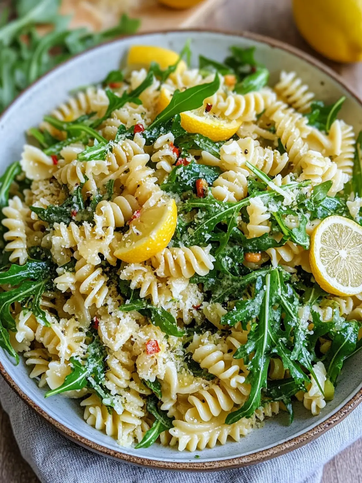 Zesty Lemon Arugula Pasta Salad Ready in 15 Minutes 5 Lemon Arugula Pasta Salad