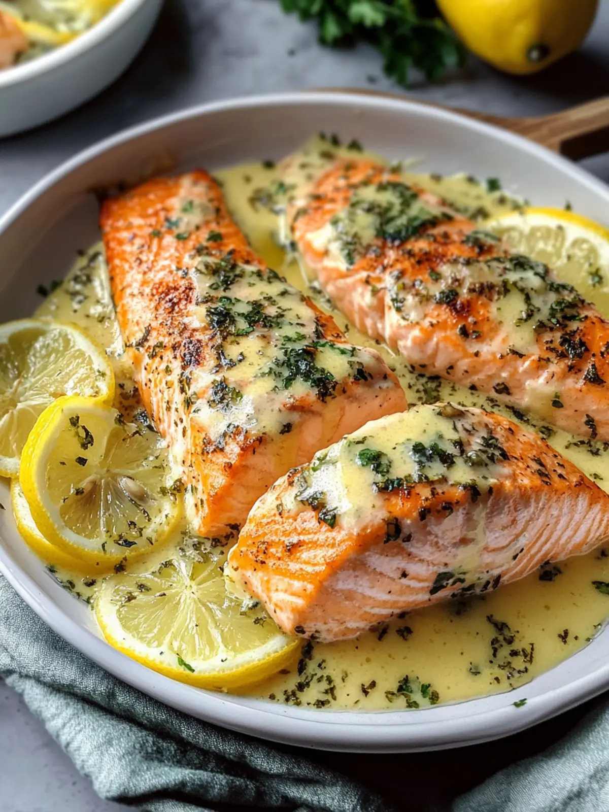 Baked Salmon with Lemon Butter Cream Sauce for Easy Elegance 3 Baked Salmon with Lemon Butter Cream Sauce