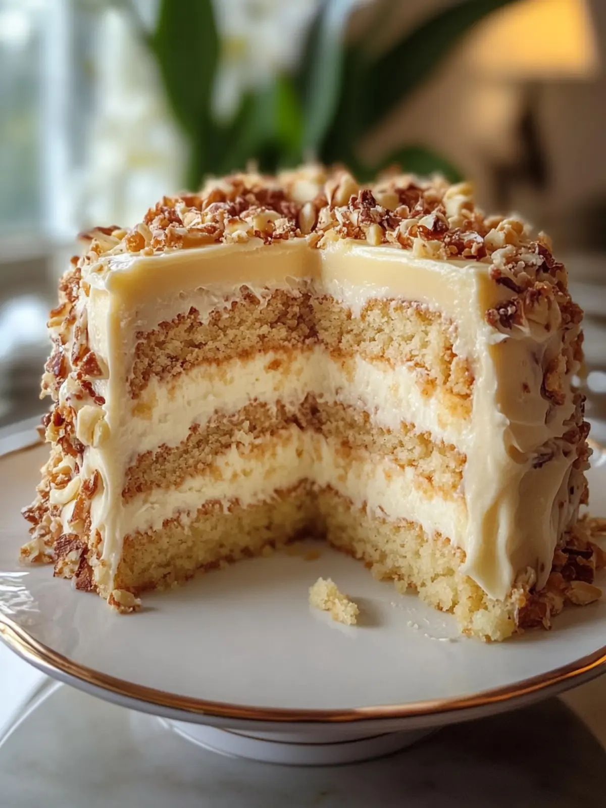 Decadent White German Chocolate Cake with Cheesecake Center 3 White German Chocolate Cake with Cheesecake Center