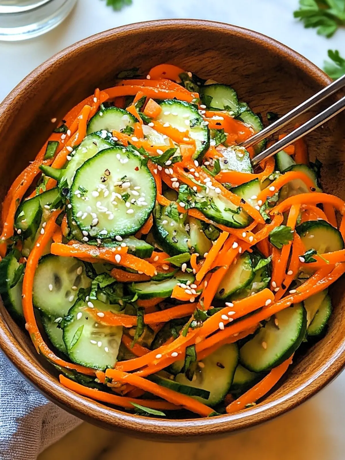 Crispy Cucumber Carrot Salad for a Refreshing Summertime Treat 4 Cucumber Carrot Salad
