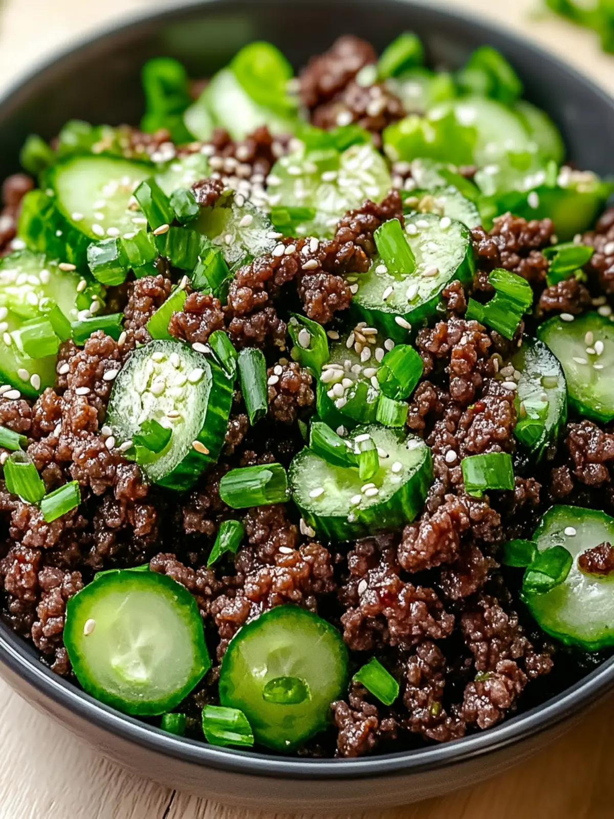 Irresistible Spicy Keto Korean Ground Beef & Cucumber Salad Delight 3 Irresistible Spicy Keto Korean Ground Beef & Cucumber Salad