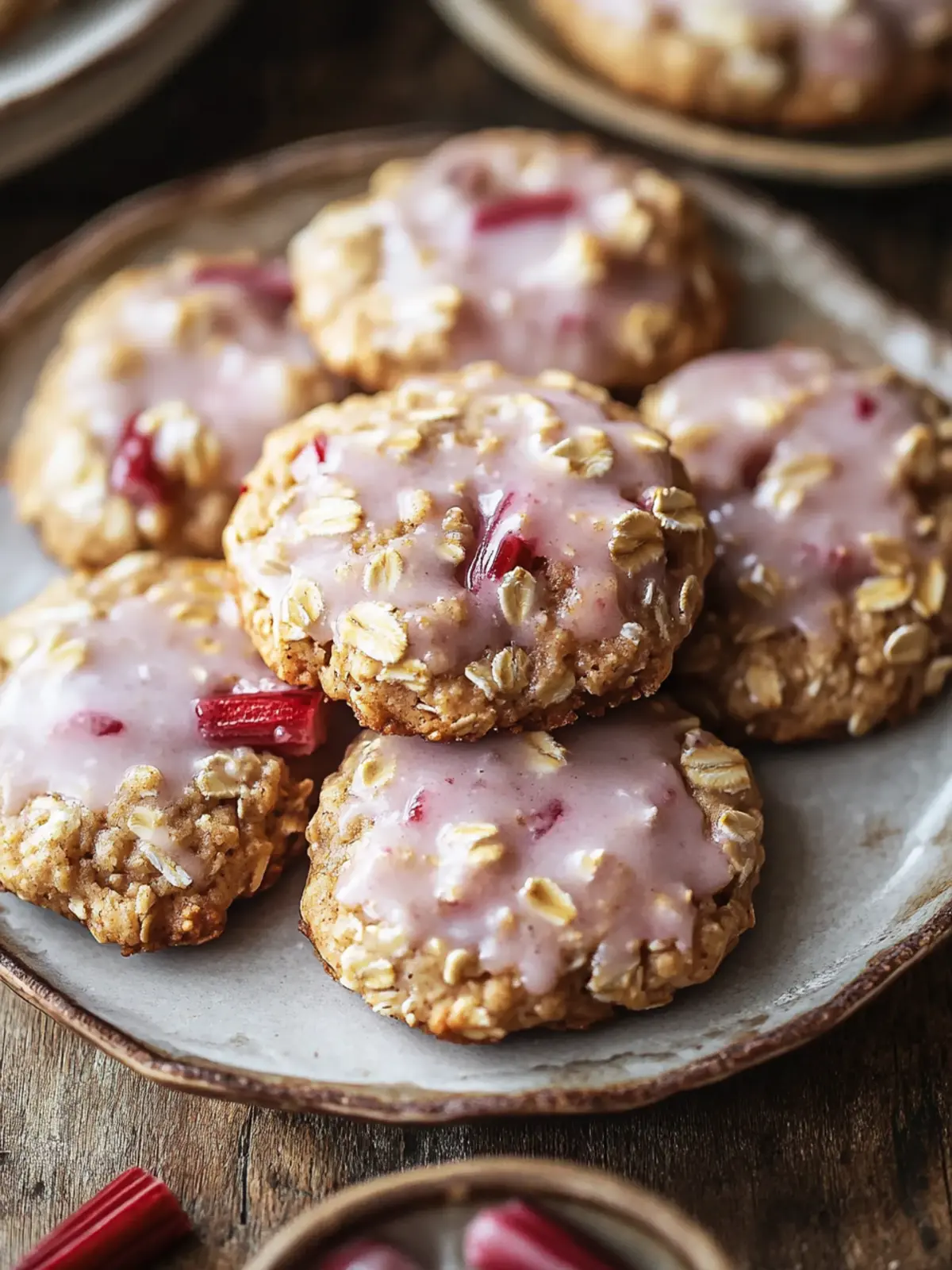 Iced Rhubarb Oatmeal Cookies That Spark Spring Joy 5 Iced Rhubarb Oatmeal Cookies