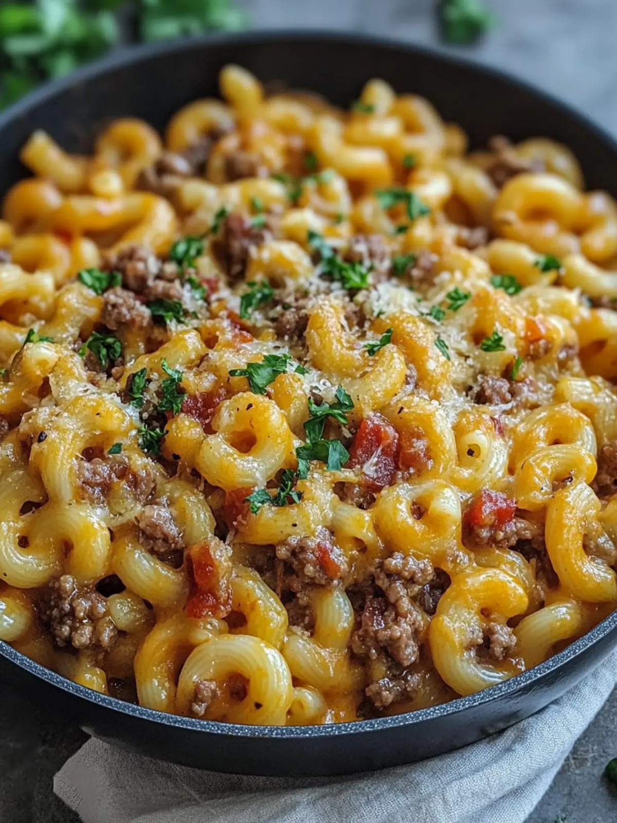 Delicious One-Pan Cheeseburger Macaroni Easy Comfort Food 3 One-Pan Cheeseburger Macaroni Recipe Easy Comfort Food Dinner Idea