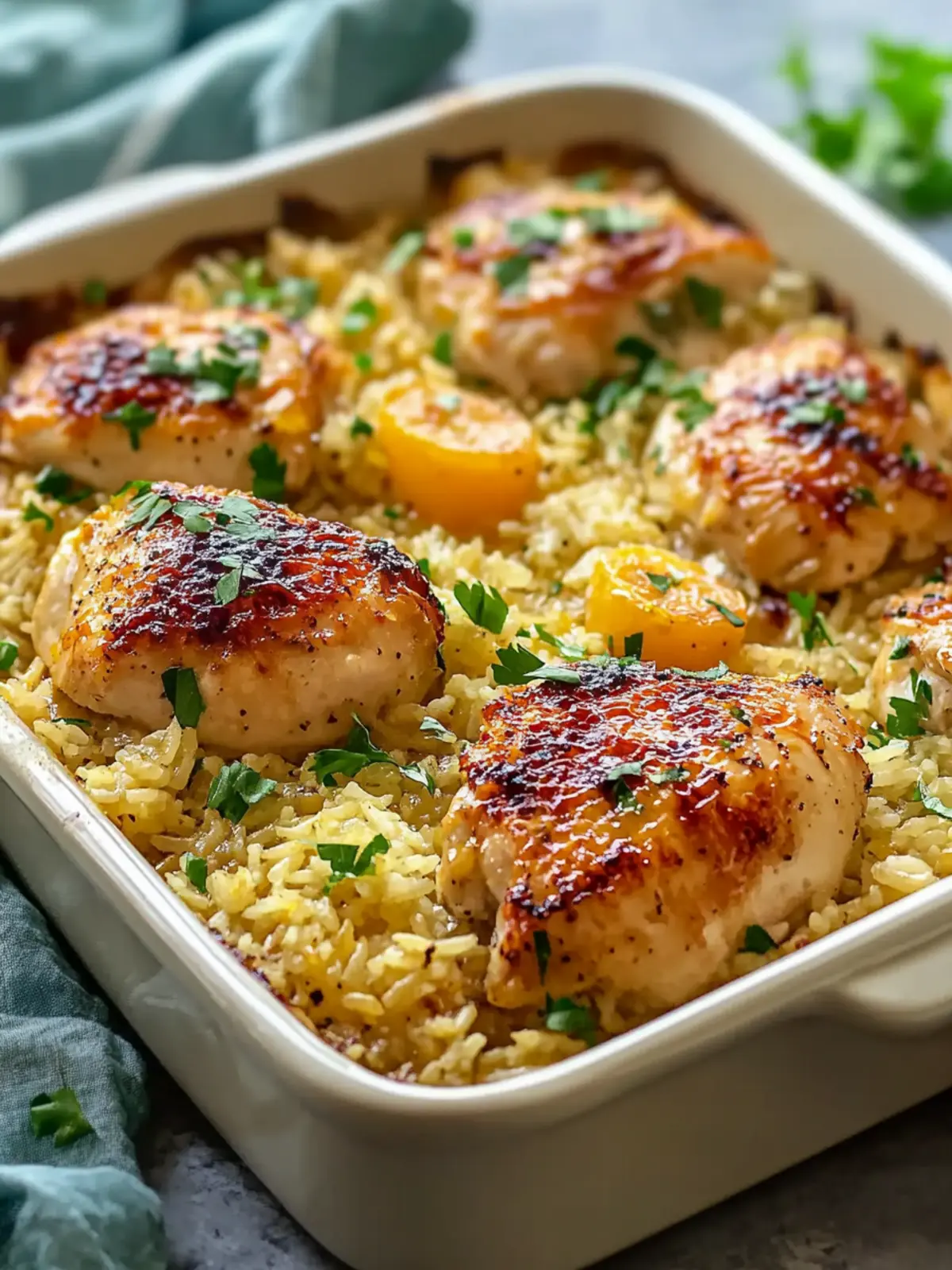 One-Pan Honey Mustard Chicken and Rice Bake for Busy Nights 3 One-Pan Honey Mustard Chicken and Rice Bake