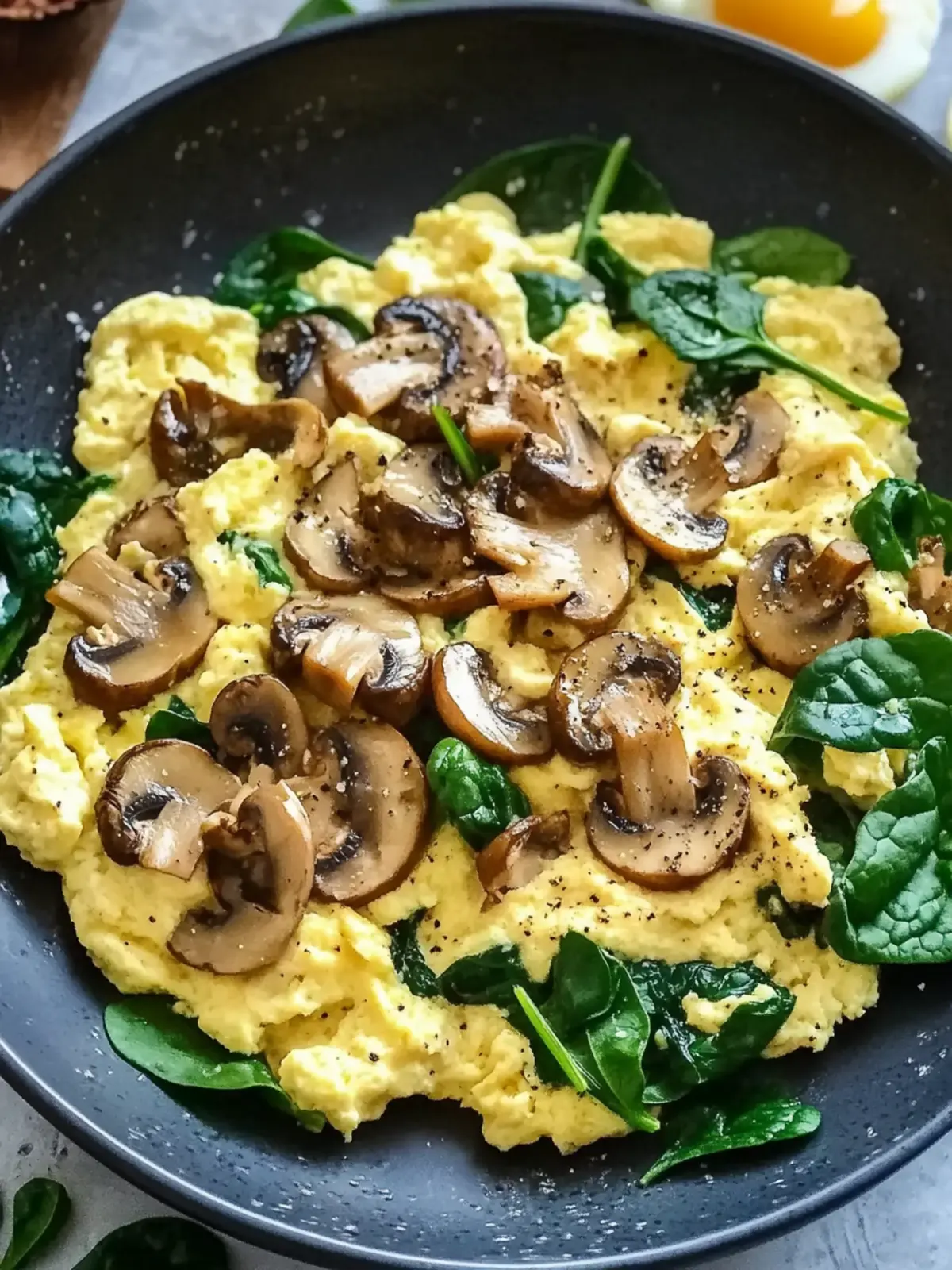 10-Minute Mushroom Spinach Scrambled Eggs for a Protein Boost 4 10-Minute Mushroom Spinach Scrambled Eggs (High-Protein)