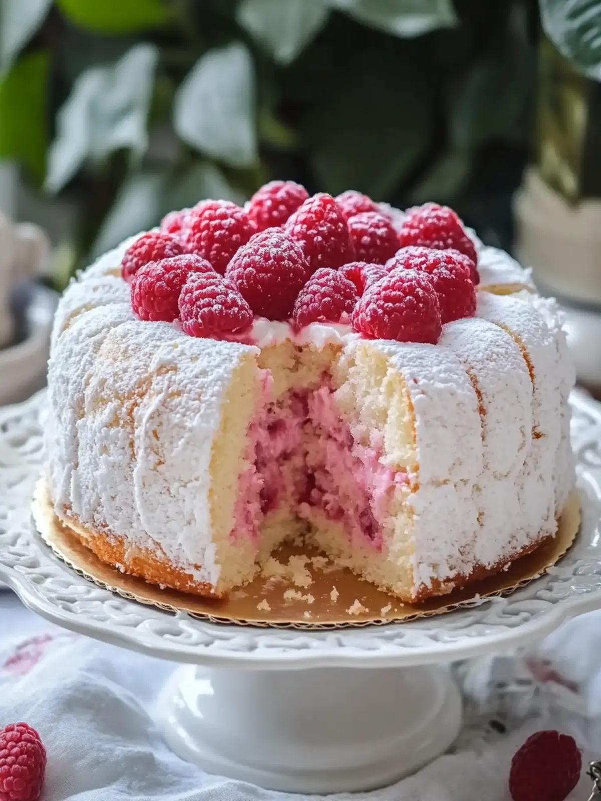 Raspberry Angel Food Cake: Light, Fruity Bliss for You 3 Raspberry Angel Food Cake