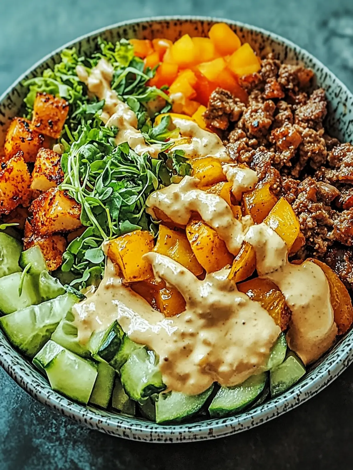 Savory Smash Burger Bowl: Guilt-Free Twist on Cravings 2 Savory Smash Burger Bowl: Indulge Guilt-Free Cravings