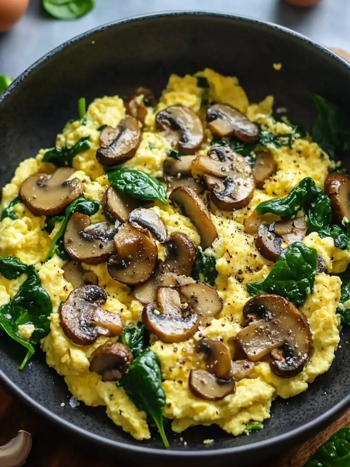 10-Minute Mushroom Spinach Scrambled Eggs for a Protein Boost 5 10-Minute Mushroom Spinach Scrambled Eggs (High-Protein)