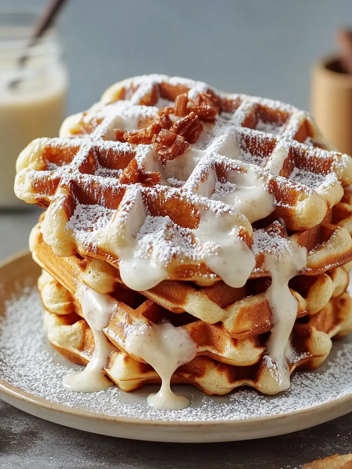 Cinnamon Roll Waffles Cream Cheese Bliss You’ll Crave! 2 Cinnamon Roll Waffles Cream Cheese