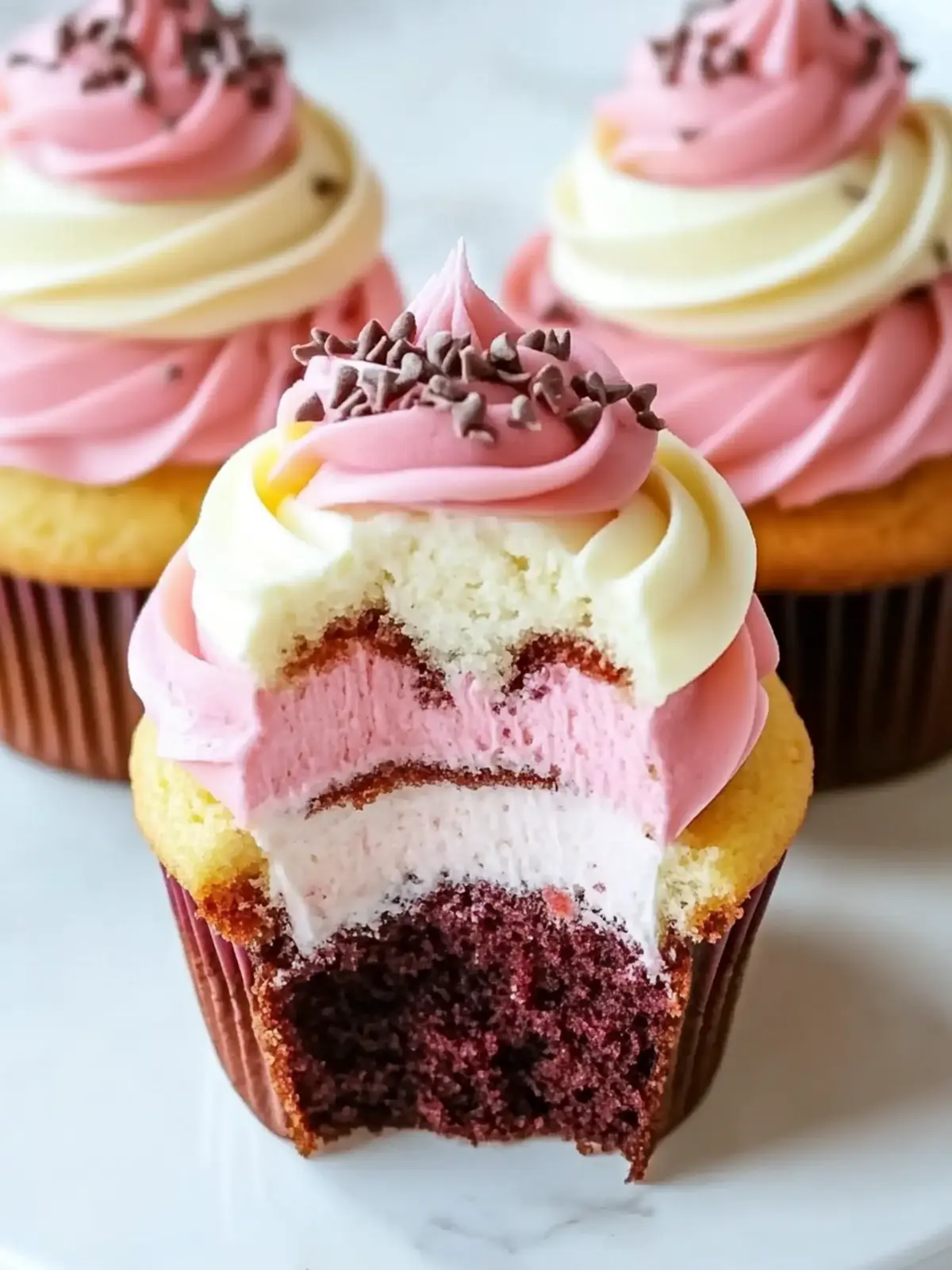 Neapolitan Cupcakes: The Ultimate 5-Layer Flavor Treat 3 Neapolitan Cupcakes: An Incredible Ultimate Recipe with 5 Layers of Flavor