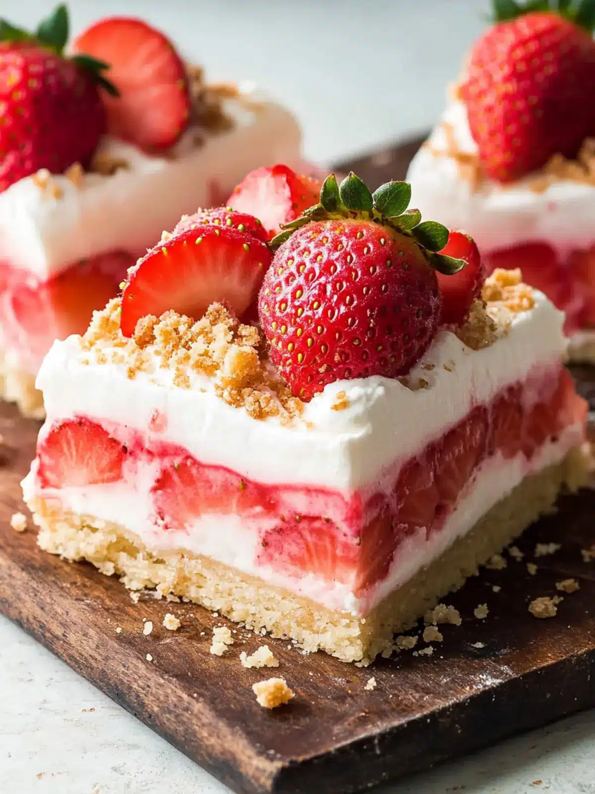 Delicious No Bake Strawberry Shortcake Bars for Summer Fun 3 Strawberry Shortcake Bars