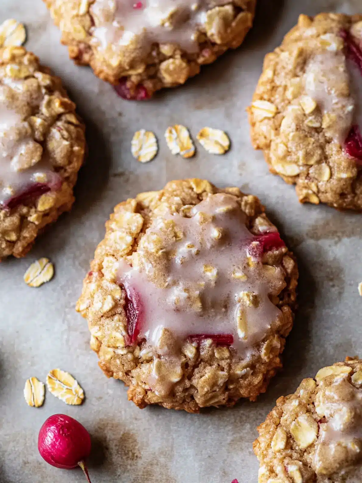 Iced Rhubarb Oatmeal Cookies That Spark Spring Joy 3 Iced Rhubarb Oatmeal Cookies