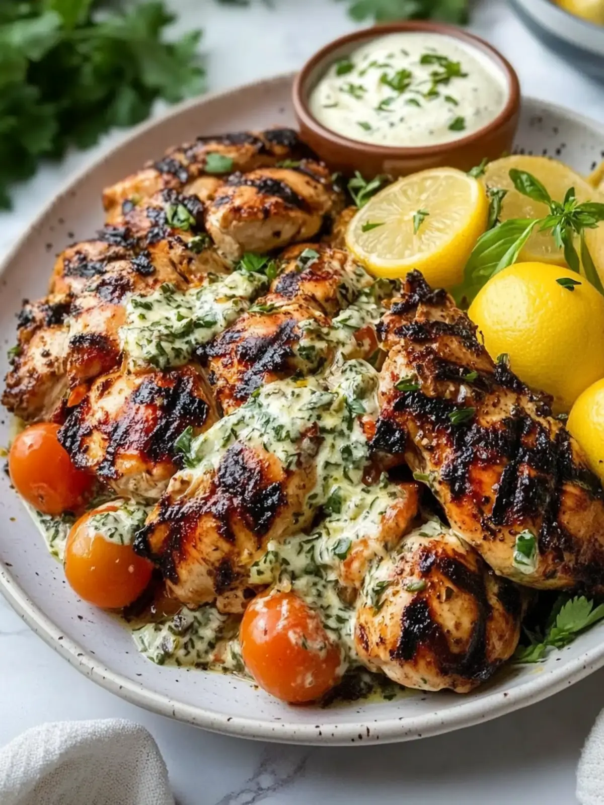 30-Minute Mediterranean Grilled Chicken with Creamy Yogurt Sauce 4 30-Minute Mediterranean Grilled Chicken