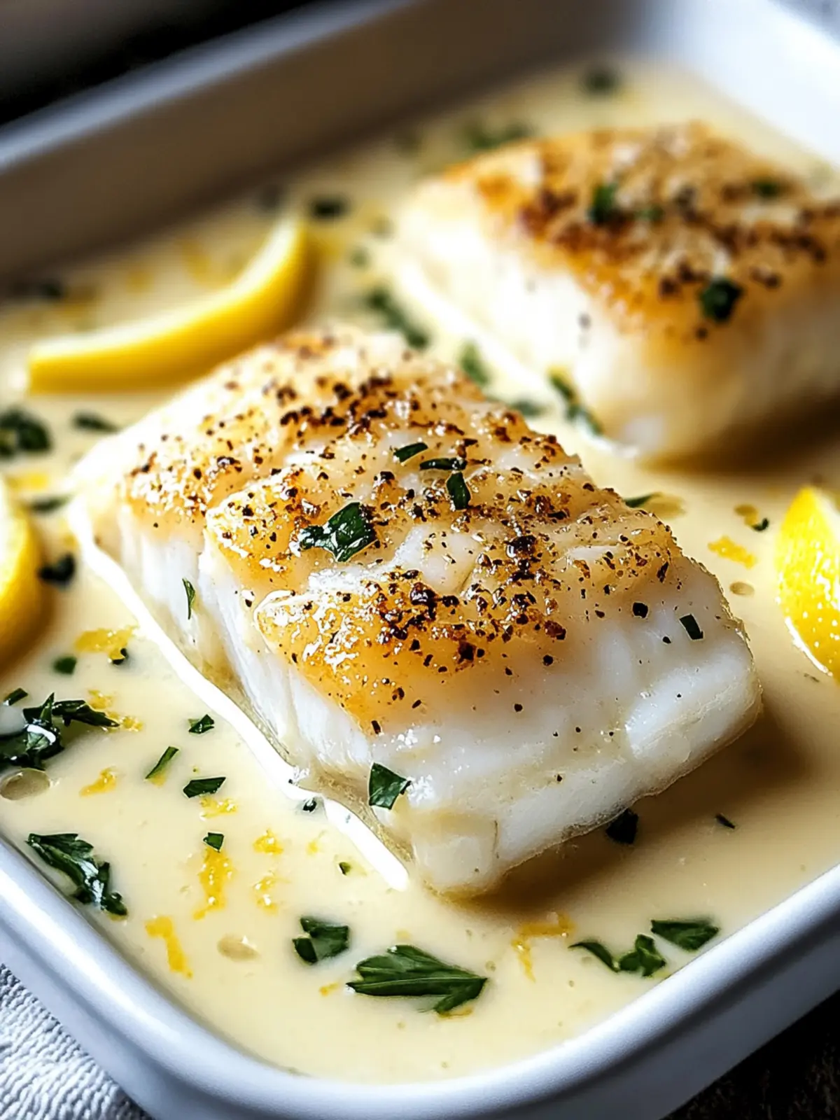 Baked Cod in Coconut Lemon Cream Sauce for Easy Weeknight Dinners 2 Baked Cod in Coconut Lemon Cream Sauce for Busy Weeknights