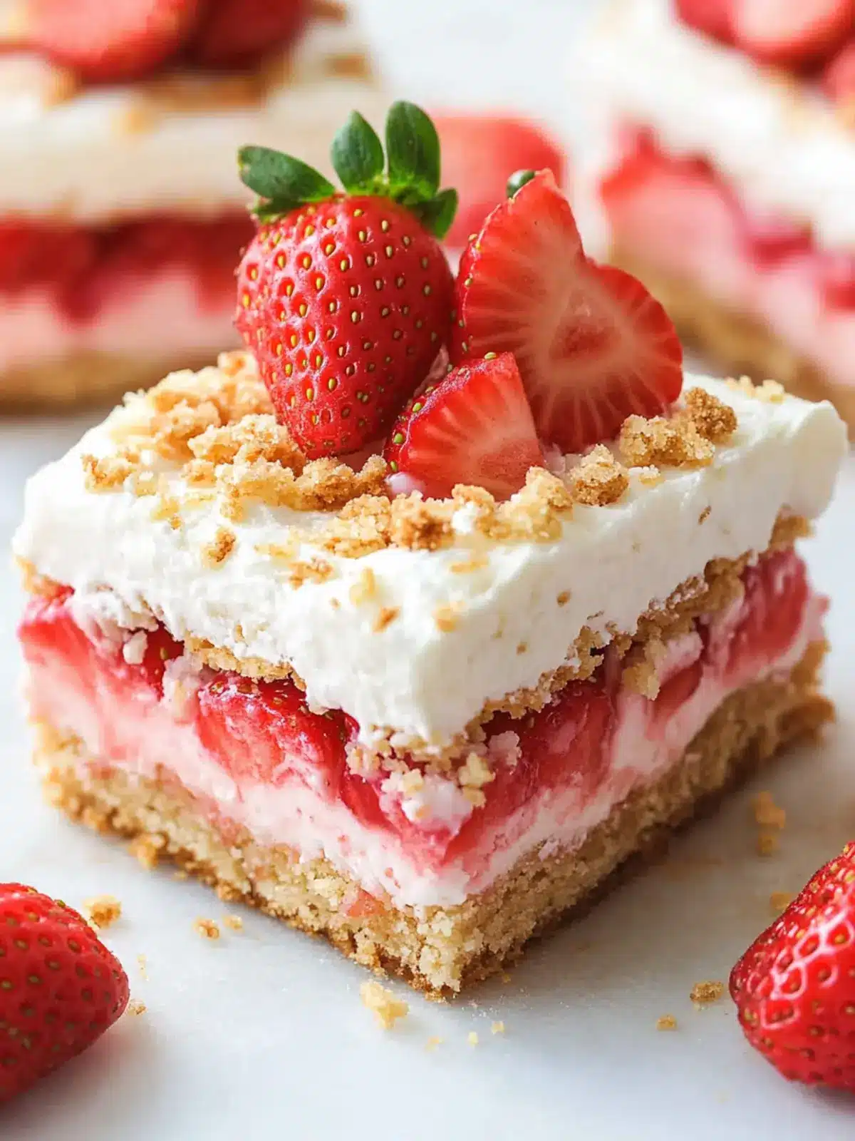 Delicious No Bake Strawberry Shortcake Bars for Summer Fun 2 Strawberry Shortcake Bars