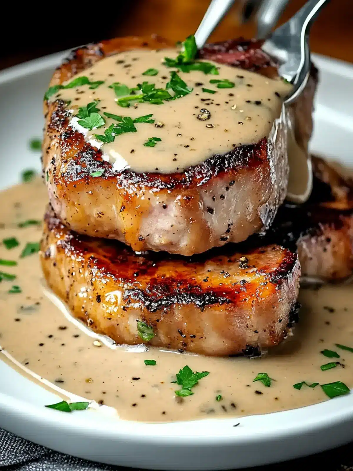 Juicy Maple Bacon Pork Chops with Easy Dijon Cream Sauce 3 Juicy Maple Bacon Pork Chops: Easy Dijon Cream Sauce