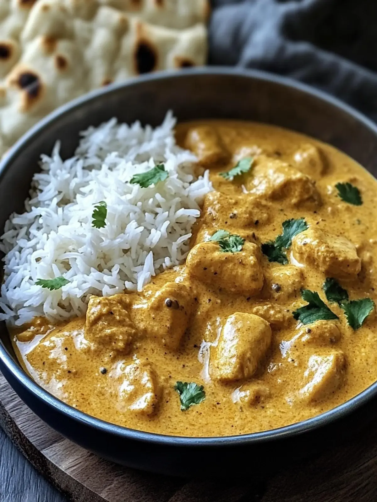 Creamy Easy Homemade Chicken Korma with Rice or Flatbread 3 Easy Homemade Chicken Korma with Flatbread or Rice