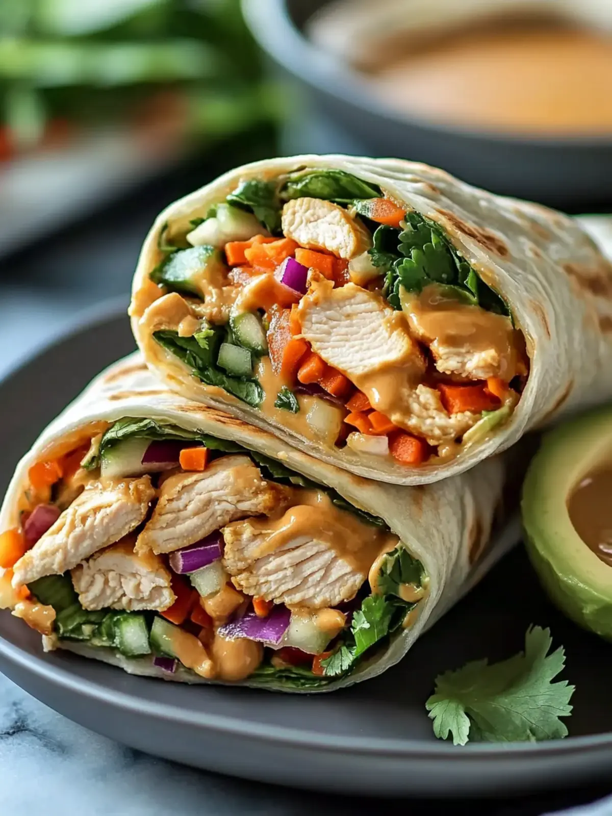 Savory Thai Peanut Chicken Wraps You Can Make in 15 Minutes 4 Thai Peanut Chicken Wraps: A Delicious, Easy Recipe!