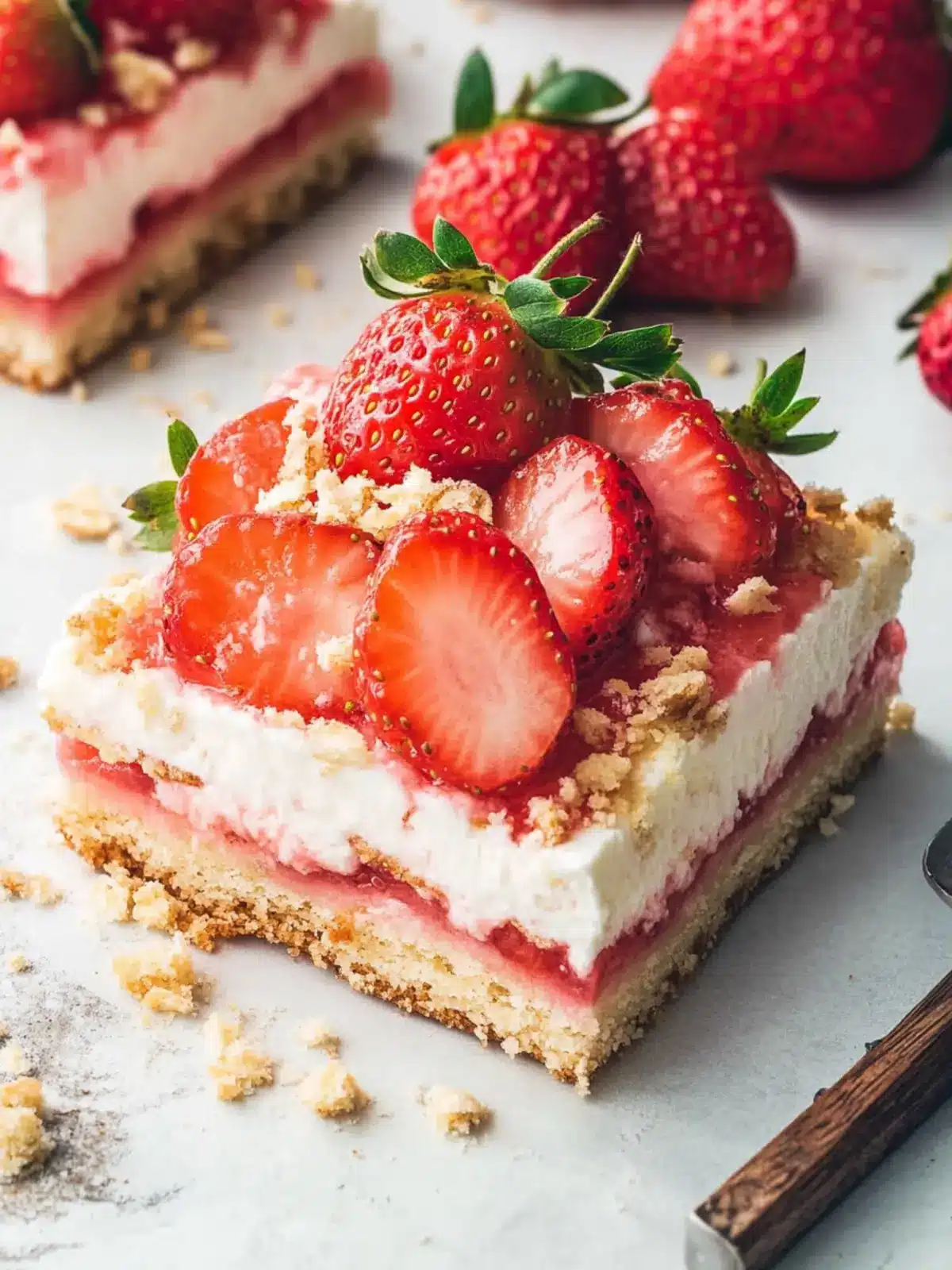 Delicious No Bake Strawberry Shortcake Bars for Summer Fun 4 Strawberry Shortcake Bars