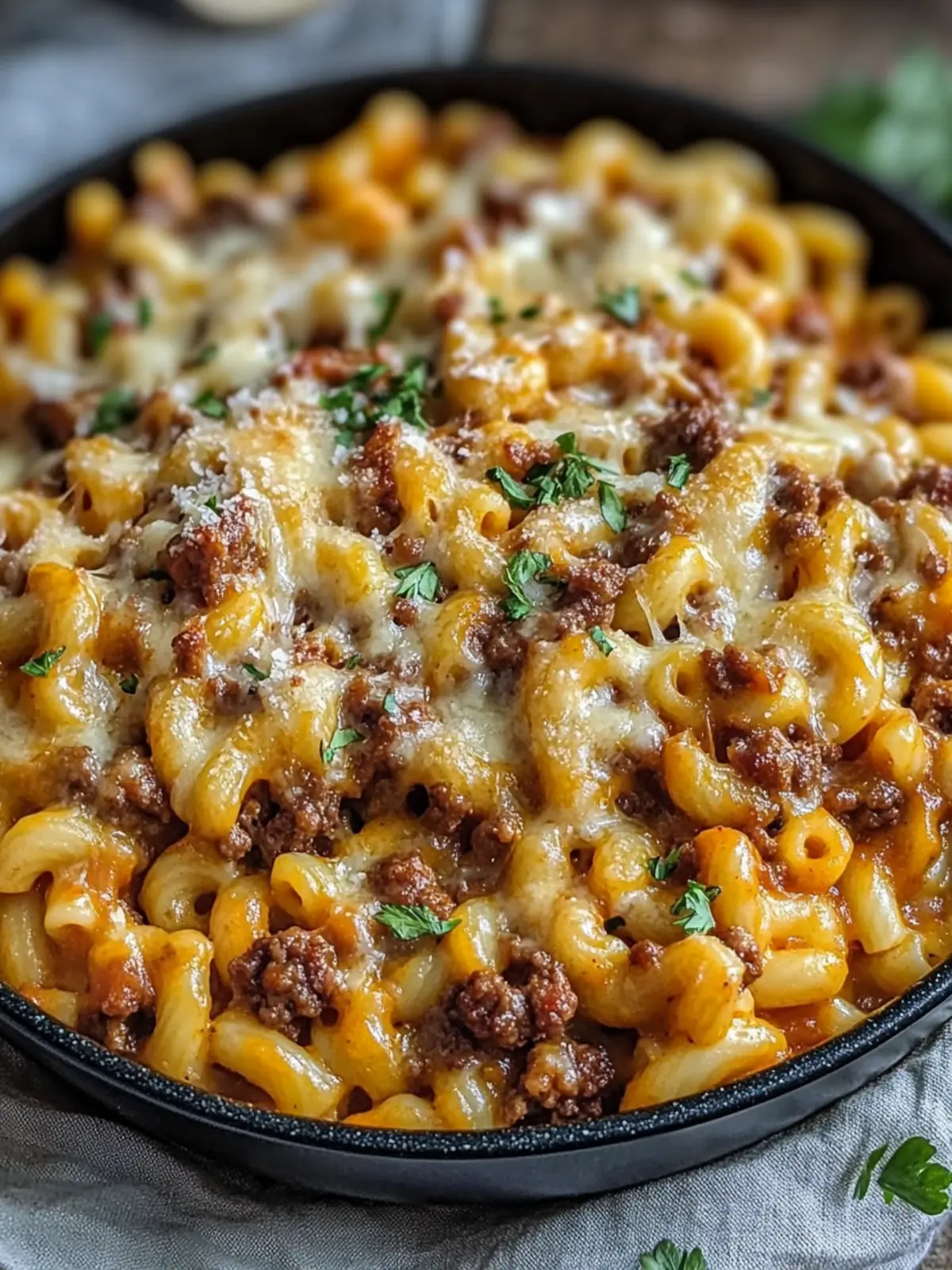 Delicious One-Pan Cheeseburger Macaroni Easy Comfort Food 5 One-Pan Cheeseburger Macaroni Recipe Easy Comfort Food Dinner Idea