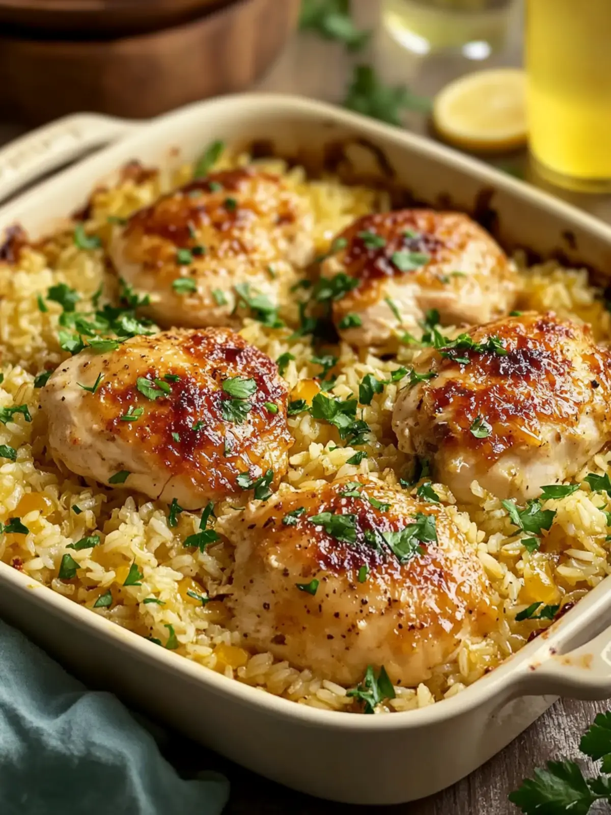 One-Pan Honey Mustard Chicken and Rice Bake for Busy Nights 2 One-Pan Honey Mustard Chicken and Rice Bake