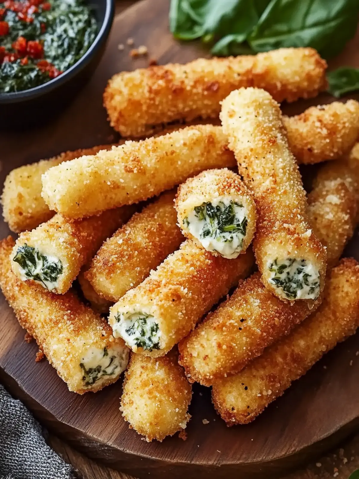Crispy Spinach Dip Mozzarella Sticks You Can’t Resist at Home 2 Crispy Spinach Dip Mozzarella Sticks You Can’t Resist