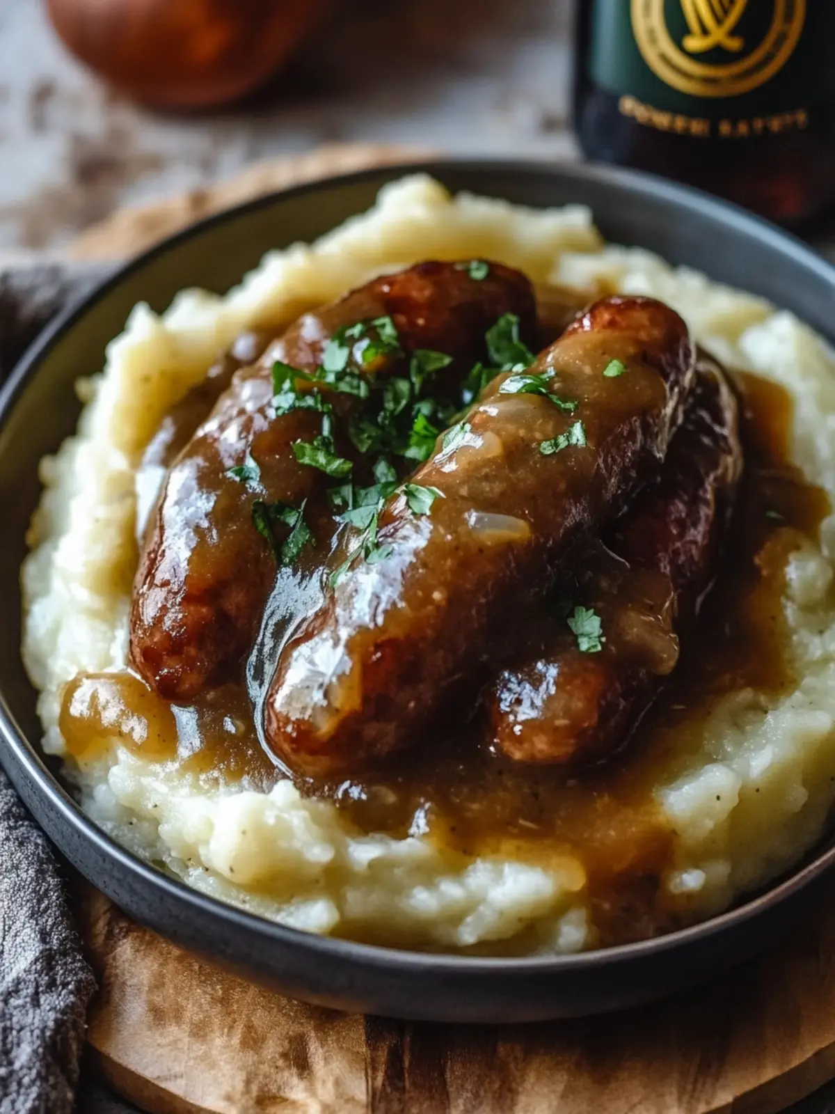 Irresistible Irish Bangers and Mash with Guinness Onion Gravy Magic 3 Irresistible Irish Bangers and Mash with Guinness Onion Gravy