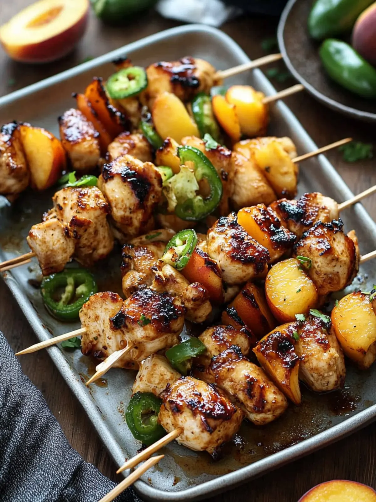 Spicy Jalapeno Peach Chicken Skewers for Flavorful BBQ Fun 2 Jalapeno Peach Chicken Skewers