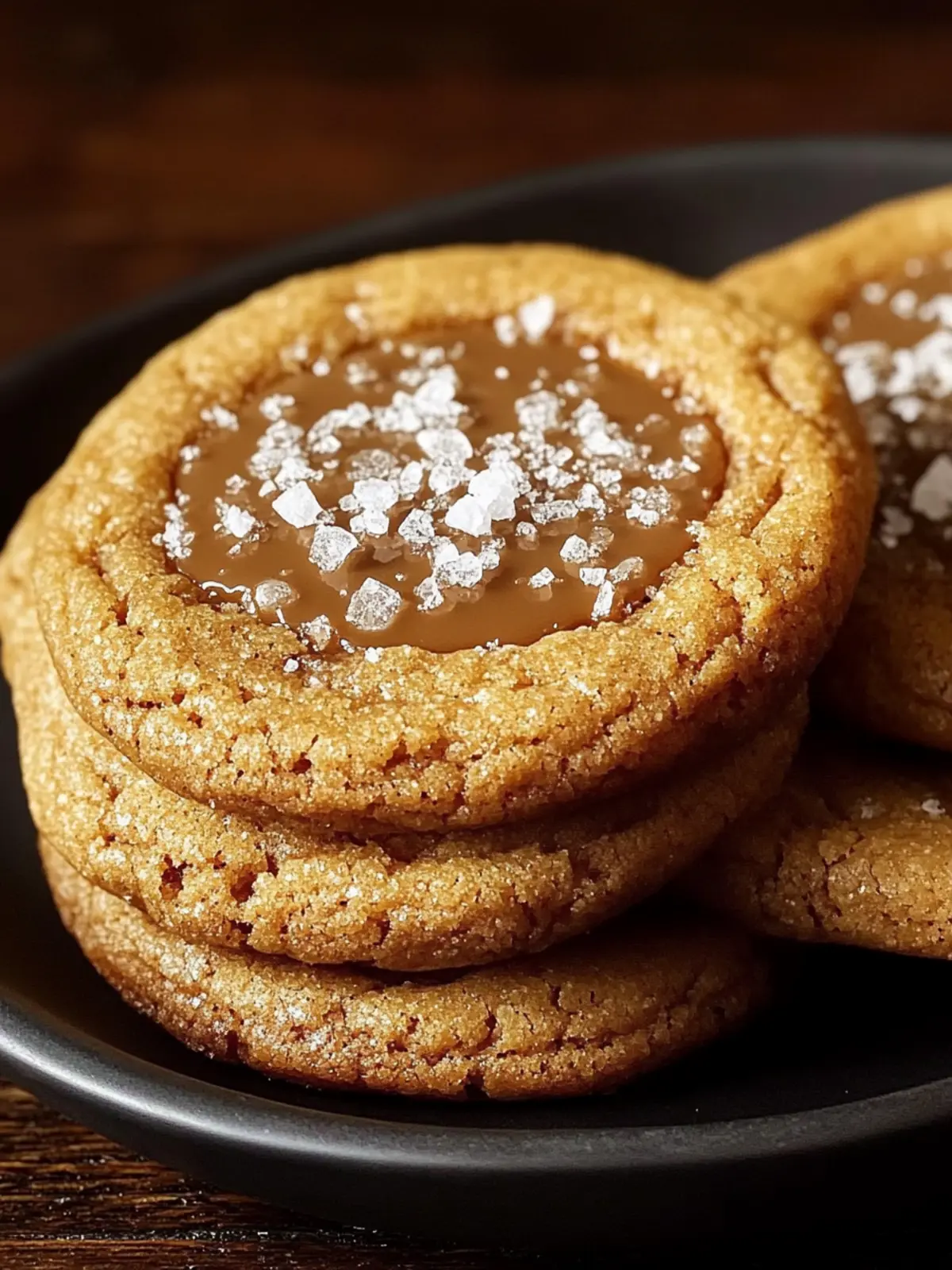 Crispy Brown Butter Coffee Toffee Cookies with Sea Salt Bliss 4 Crispy Brown Butter Coffee Toffee Cookies with Sea Salt Topping
