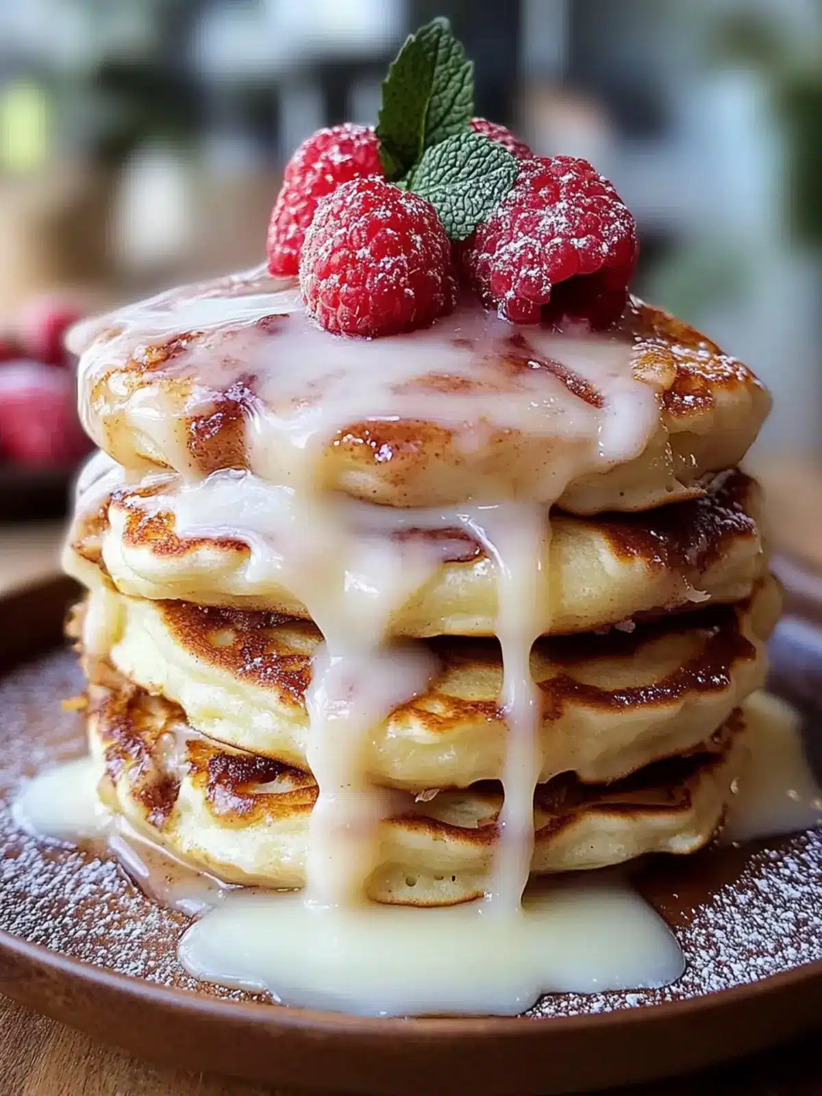 Fluffy Cinnamon Roll Pancake Stack Recipe with Cream Cheese Glaze 5 Fluffy Cinnamon Roll Pancake Stack Recipe with Easy Cream Cheese Glaze
