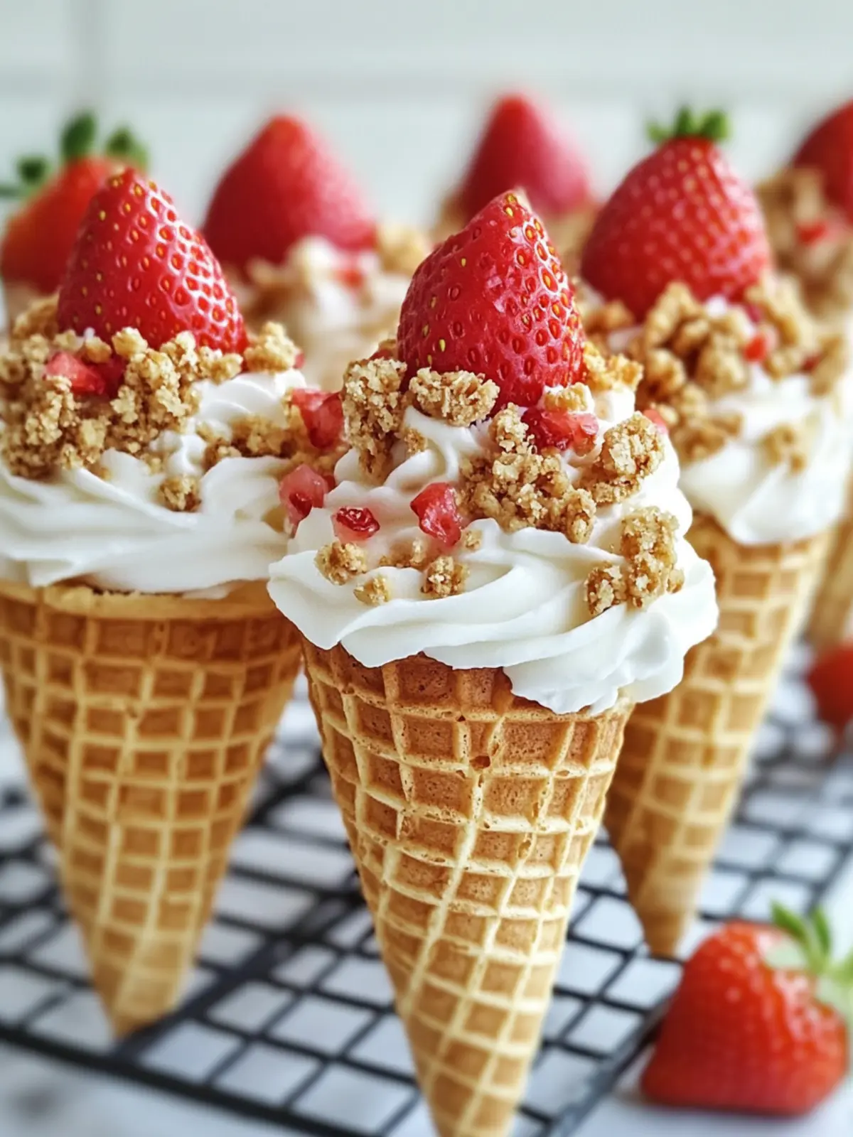 Strawberry Crunch Cheesecake Cones: Your Ultimate Summer Treat 4 Strawberry Crunch Cheesecake Cones