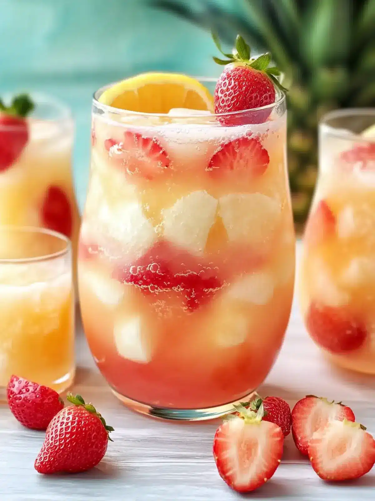 Strawberry Piña Colada Punch: A Tropical Party Delight 4 Strawberry Piña Colada Punch (Party Size)