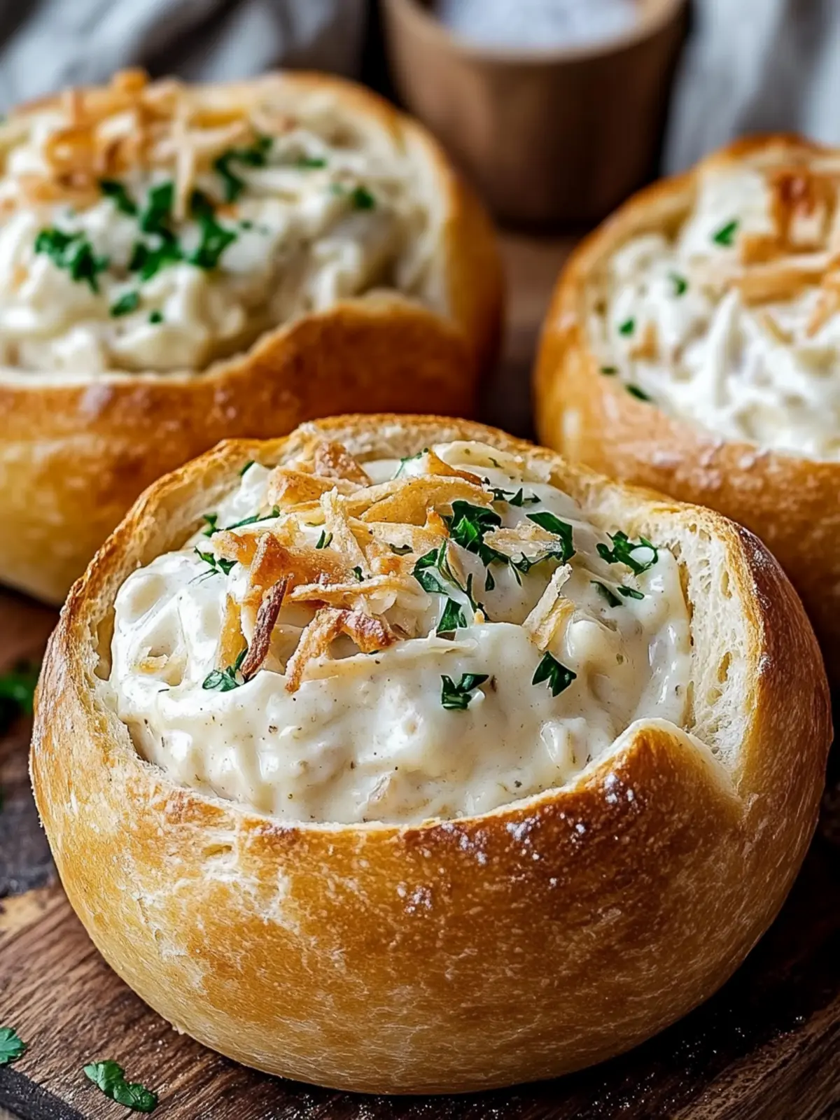 Savory Chicken Alfredo Garlic Bread Bowls for Cozy Dinners 5 Chicken Alfredo Garlic Bread Bowls