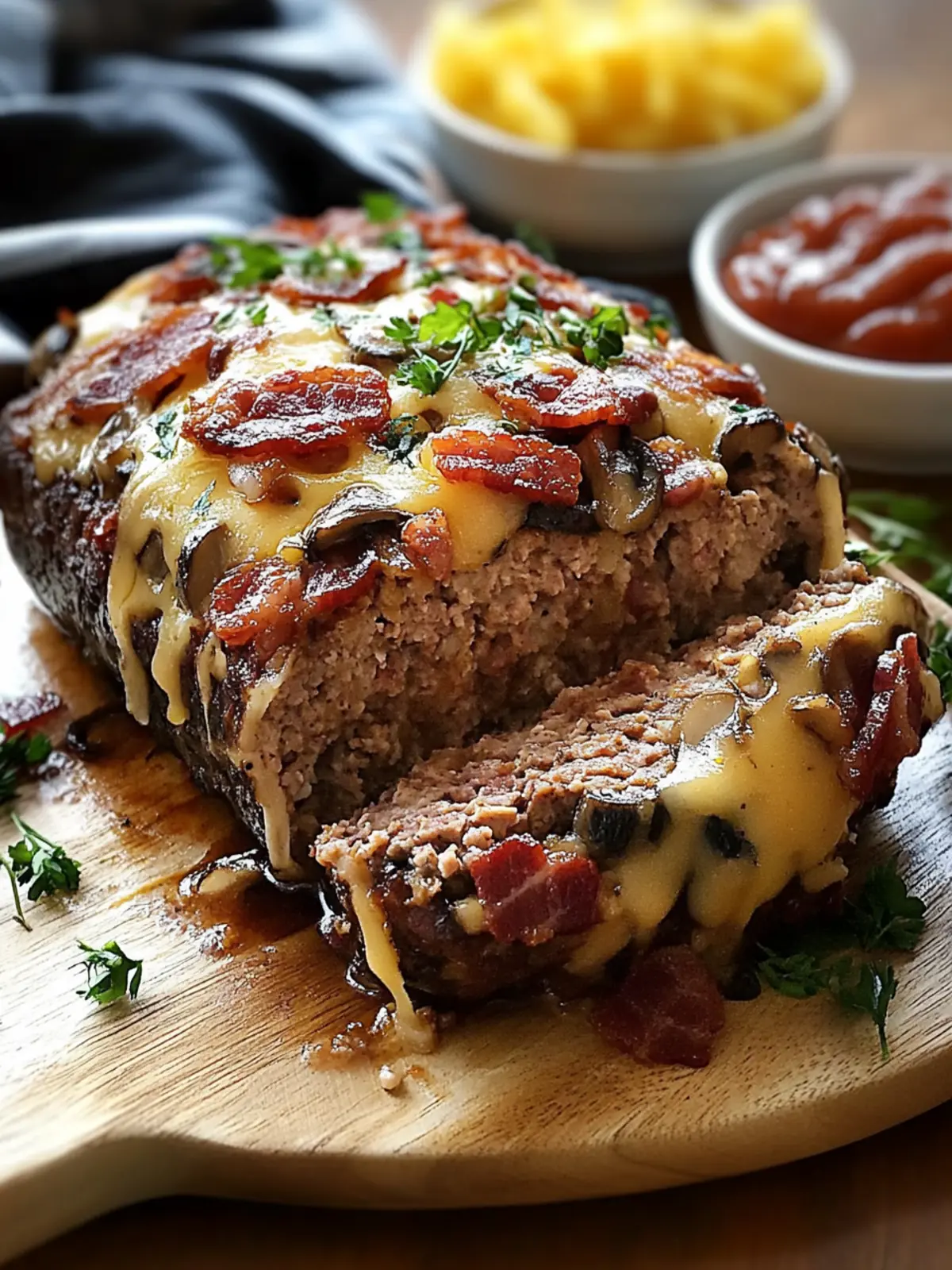 Delicious Swiss Bacon Mushroom Meatloaf – Cheesy Comfort Food 3 Swiss Bacon Mushroom Meatloaf – Cheesy & Hearty Classic
