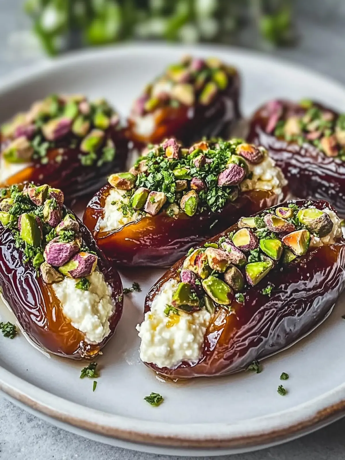 Honey Pistachio Ricotta Stuffed Dates – Elegant No-Bake Delight 5 Honey Pistachio Ricotta Stuffed Dates