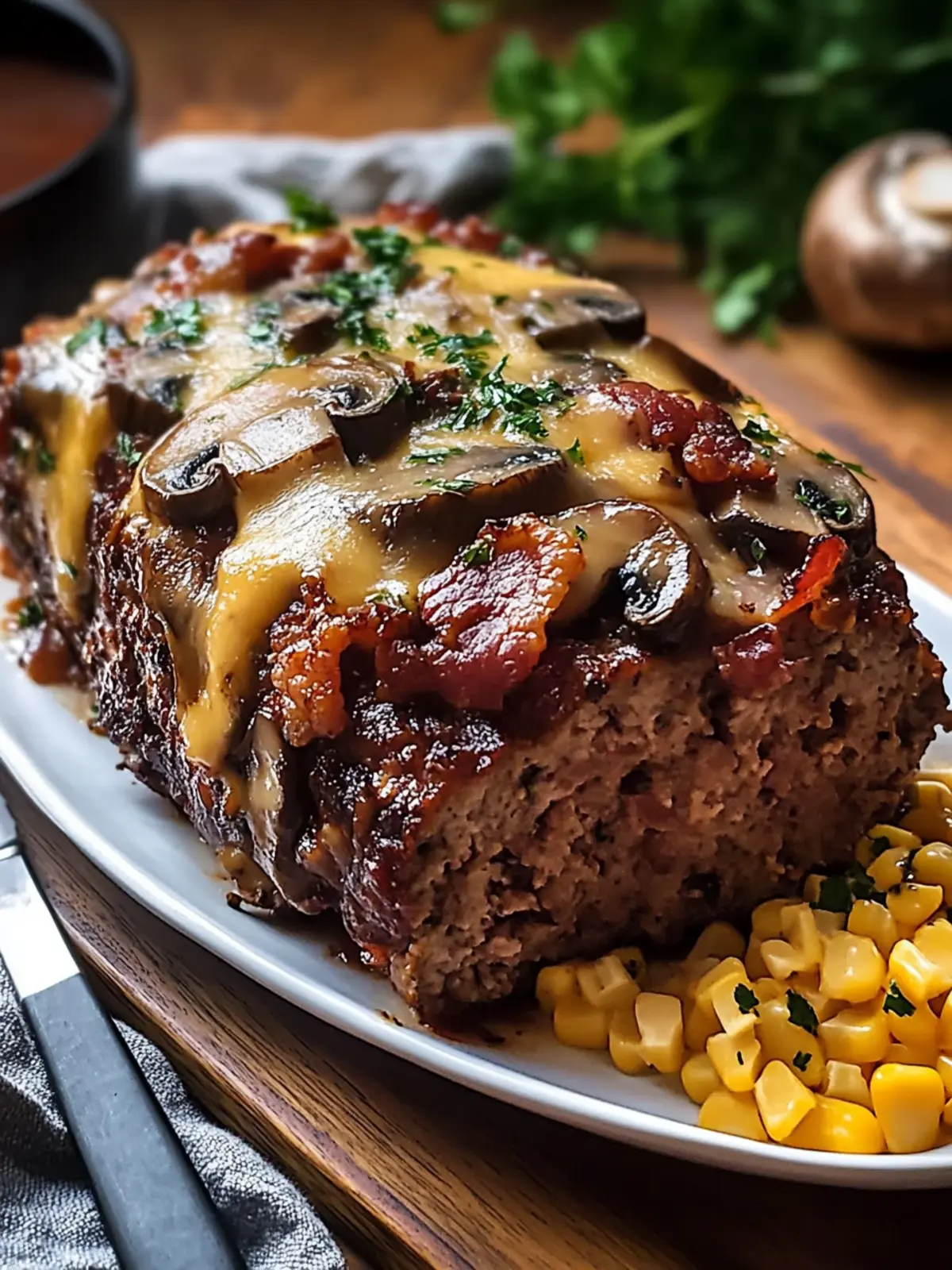 Delicious Swiss Bacon Mushroom Meatloaf – Cheesy Comfort Food 4 Swiss Bacon Mushroom Meatloaf – Cheesy & Hearty Classic