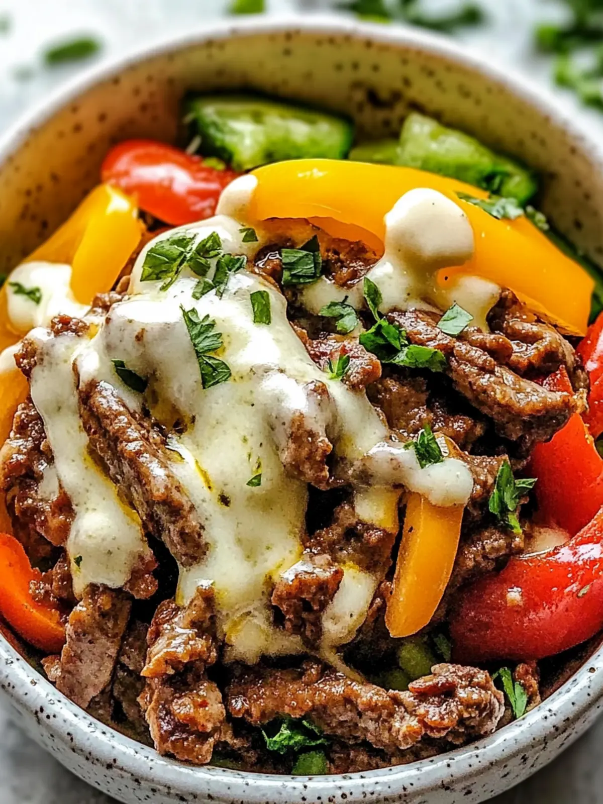Philly Cheesesteak Bowls – Easy Low Carb Dinner Delight 2 Philly Cheesesteak Bowls – Easy Low Carb Dinner Idea