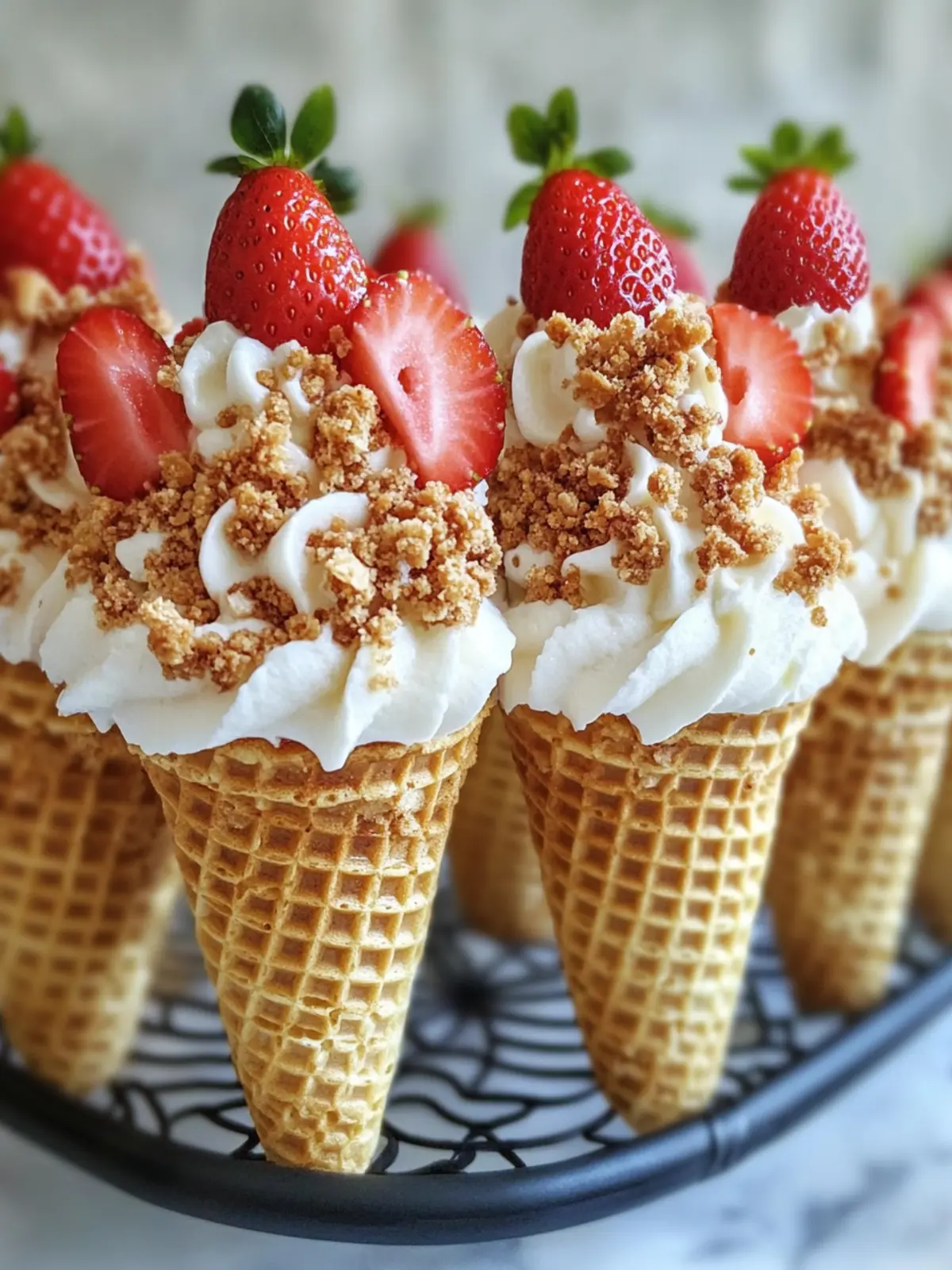 Strawberry Crunch Cheesecake Cones: Your Ultimate Summer Treat 2 Strawberry Crunch Cheesecake Cones